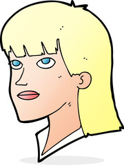 cartoon serious woman