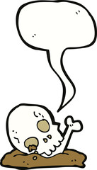 cartoon old bones with speech bubble