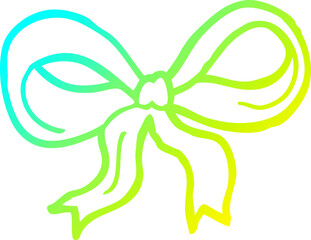cold gradient line drawing cartoon decorative bow