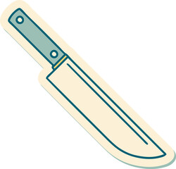 tattoo style sticker of knife