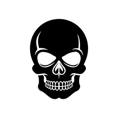 Skull head bone Logo Monochrome Design Style
