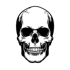 Skull Simple Logo Monochrome Design Style