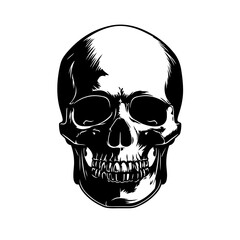 Skull Simple Logo Monochrome Design Style