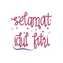 Selamat Idul Fitri Islamic Hand Lettering