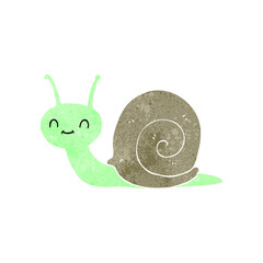 retro cartoon cute snail