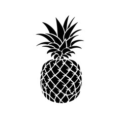 Spiky tropical fruit pineapple Logo Monochrome Design Style
