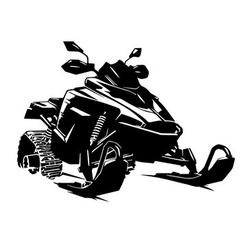 Snowmobile Logo Monochrome Design Style