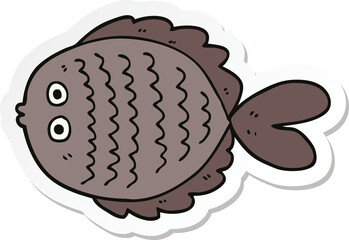 sticker of a cartoon flat fish