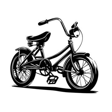 Vintage kids bike Logo Monochrome Design Style