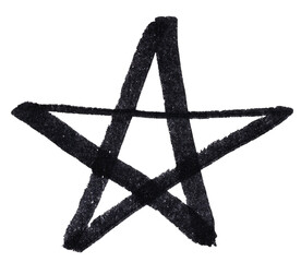 Star drawn with black felt-tip pen on isolated background - obrazy, fototapety, plakaty