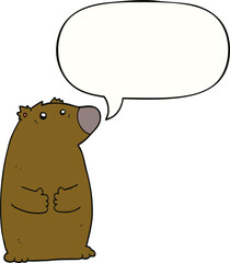 cartoon bear and speech bubble