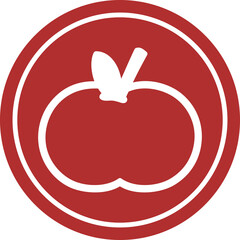 organic apple circular icon