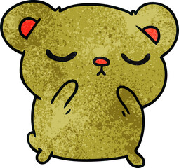 textured cartoon of a cute bear