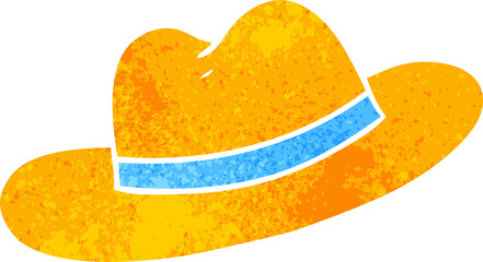 retro cartoon doodle of a hat