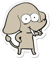 sticker of a happy cartoon elephant