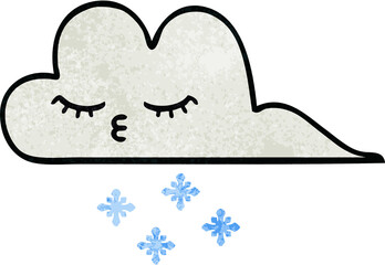 retro grunge texture cartoon snow cloud