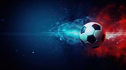 Naklejka premium football ball with sport background design for banner with copy space