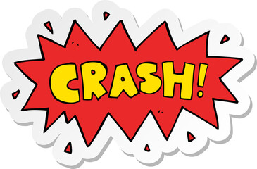 sticker of a cartoon comic book crash symbol