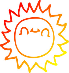 warm gradient line drawing cartoon happy sunshine