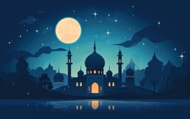 Flat ramadan kareem illustration