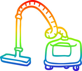 rainbow gradient line drawing cartoon vacuum hoover