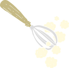 flat color illustration of a cartoon whisk