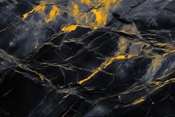 Surface of black marble abstract stone texture with gold veins dark-gray tone. For wallpaper, banner, background design images