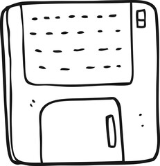 black and white cartoon old computer disk