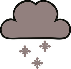 cute cartoon storm snow cloud