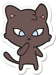 sticker of a cute cartoon cat