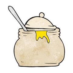 textured cartoon mustard pot
