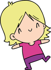 cartoon of a cute kawaii girl
