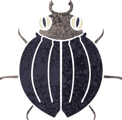 quirky retro illustration style cartoon beetle