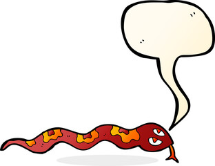 cartoon hissing snake with speech bubble