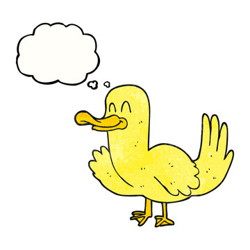 thought bubble textured cartoon duck