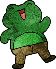 funny cartoon doodle frog