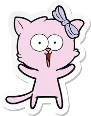sticker of a cartoon cat