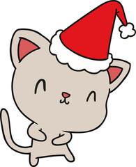 christmas cartoon of kawaii cat