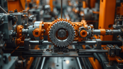 Fototapeta na wymiar overhead view of engineer tuning 3d printer in the factory, generative ai