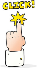 cartoon click sign with finger