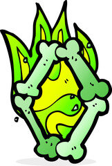 cartoon halloween bone number