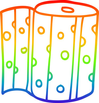 recommend clip art: rainbow gradient line drawing cartoon kitchen roll