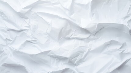Crumpled white paper texture. Generative Ai