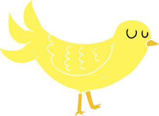 flat color illustration of a cartoon bird