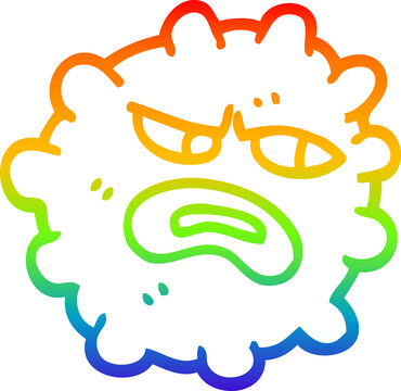 recommend clip art: rainbow gradient line drawing cartoon funny germ