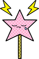 comic book style cartoon magic wand