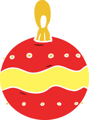 flat color style cartoon christmas bauble decoration