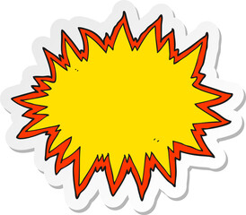 sticker of a cartoon explosion sign