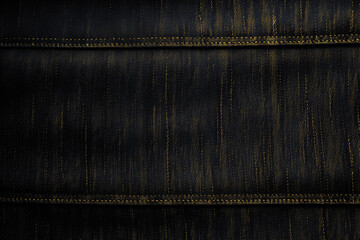 Surface of black fabric denim grunge texture gold-gray tone. Banner, background design images. Blank copy space for text Close-up