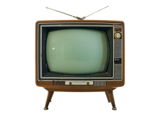 Old televison on transparent background